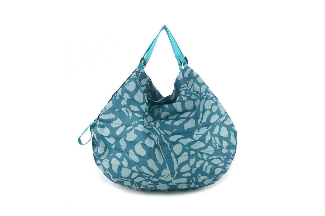 Foldable Bag Jazmine Hebrew Shells Teal