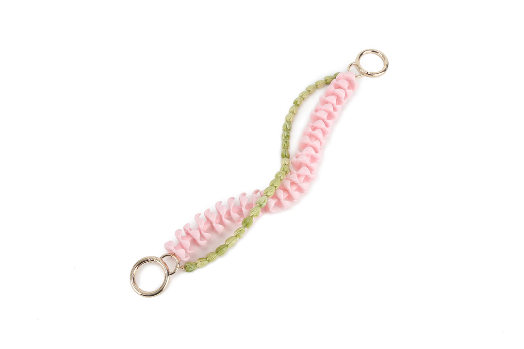 Lei Deco Charm 2 Strand Plumeria Pink Crownflower Green