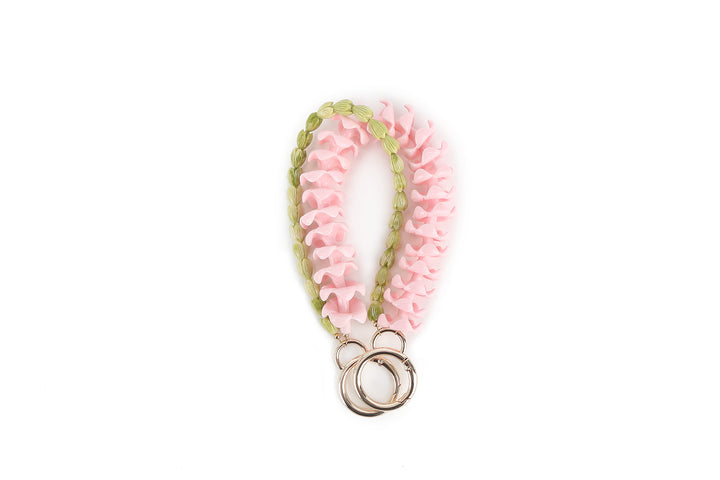 Lei Deco Charm 2 Strand Plumeria Pink Crownflower Green