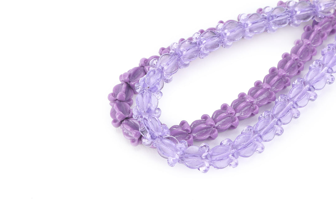 Lei Deco Charm 2 Strand Crownflower Purple Double