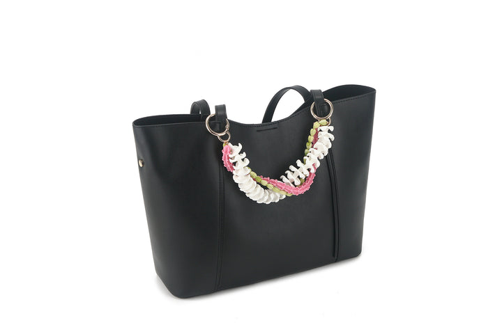 Lei Deco Charm 3 Strand Plumeria White Pikake Green Crownflower Pink