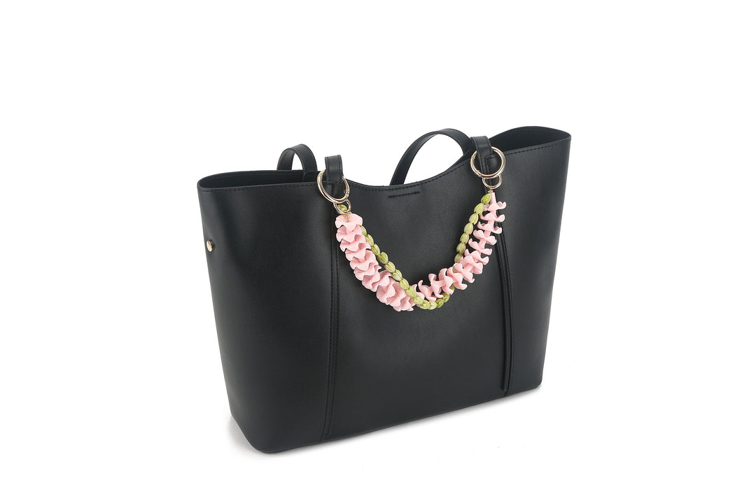 Lei Deco Charm 2 Strand Plumeria Pink Crownflower Green