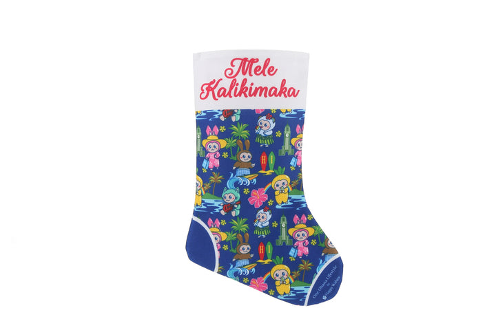 Christmas Stocking Aloha Monsters Navy