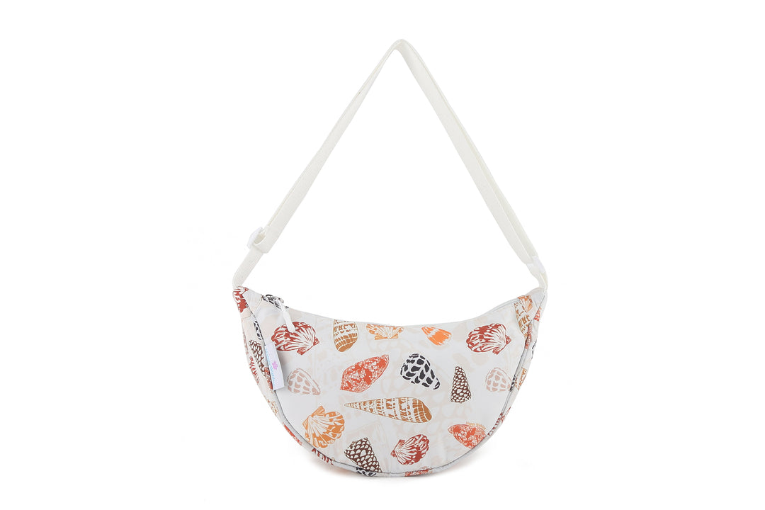 Crossbody Moon Bag Cone shell White
