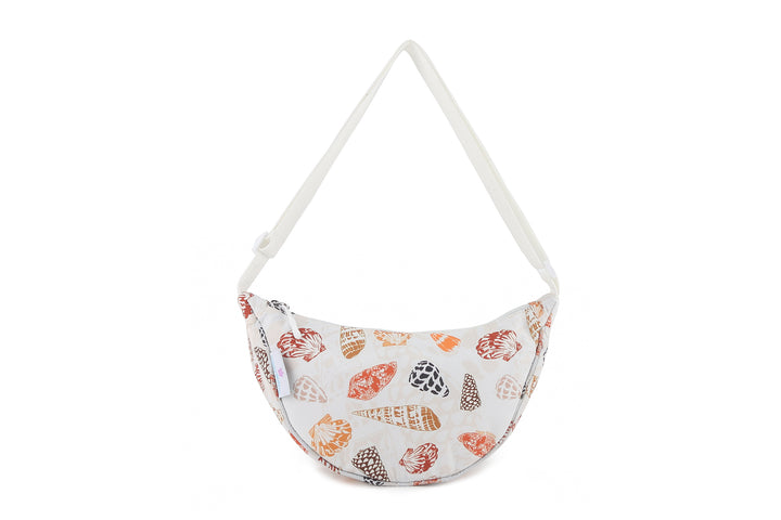 Crossbody Moon Bag Cone shell White