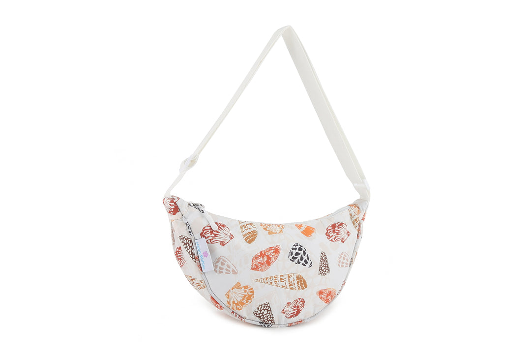 Crossbody Moon Bag Cone shell White