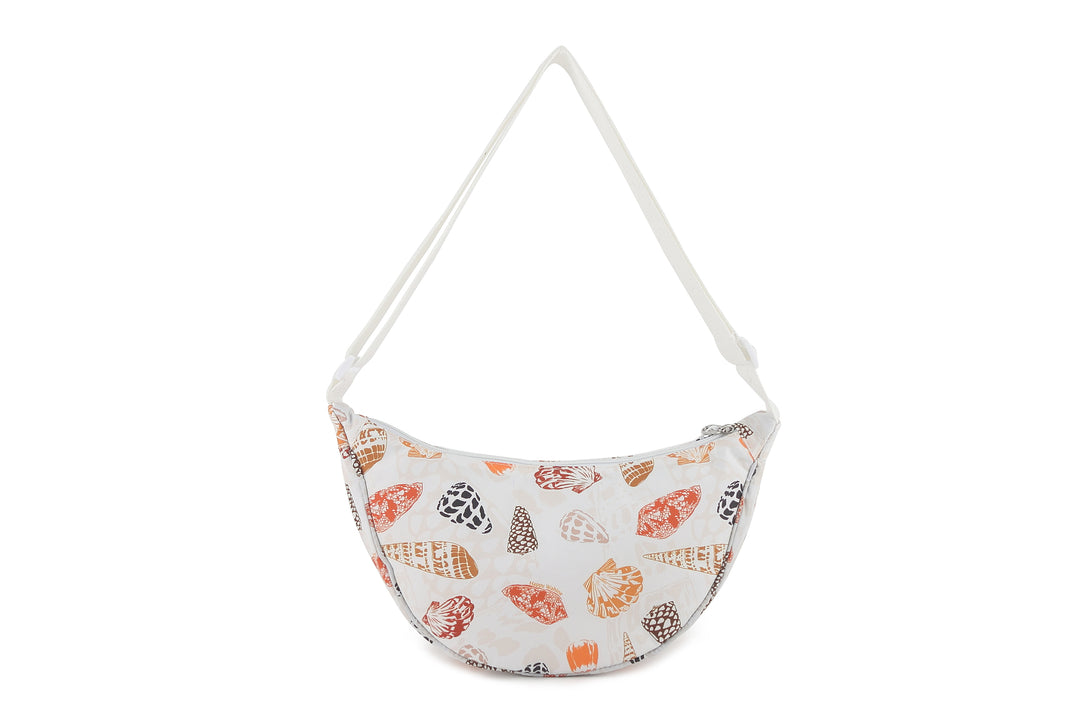 Crossbody Moon Bag Cone shell White