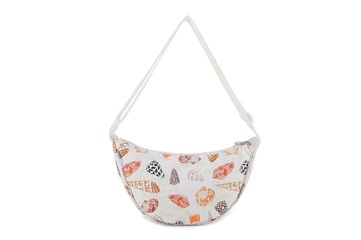 Crossbody Moon Bag Cone shell White