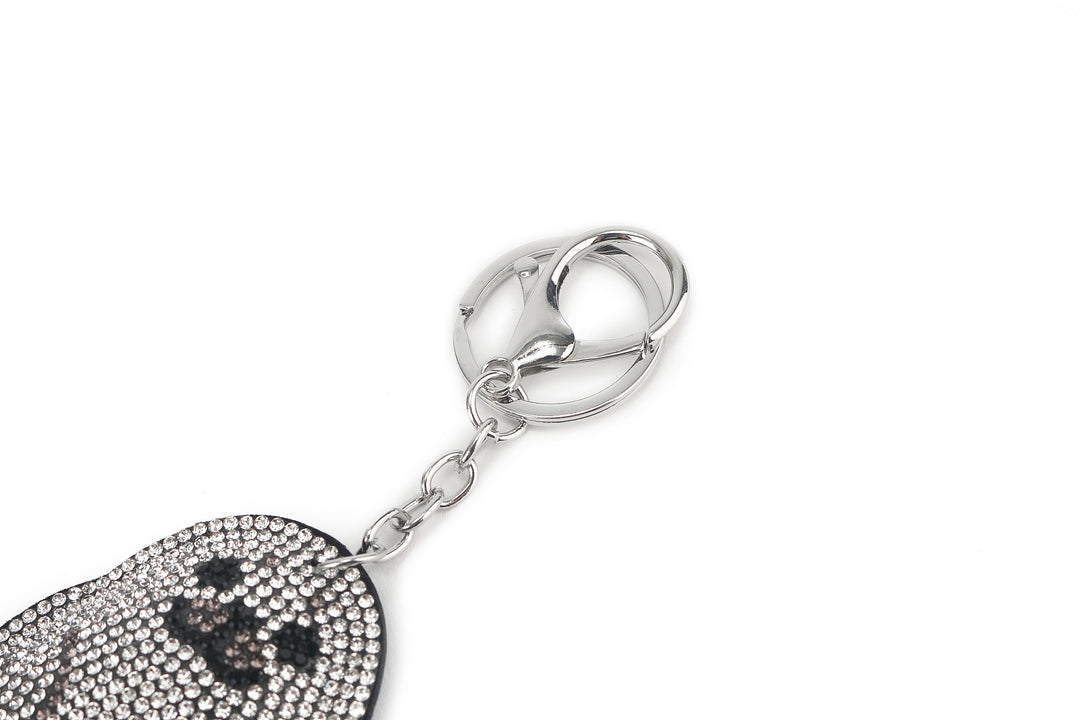 Bag Charm Crystal Seal White
