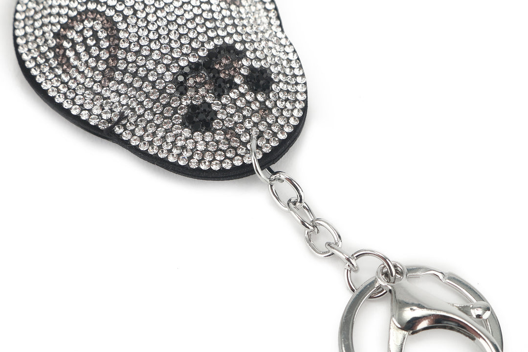 Bag Charm Crystal Seal White
