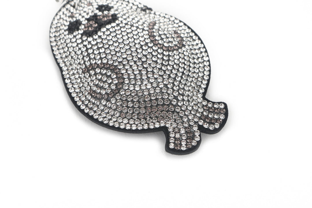 Bag Charm Crystal Seal White