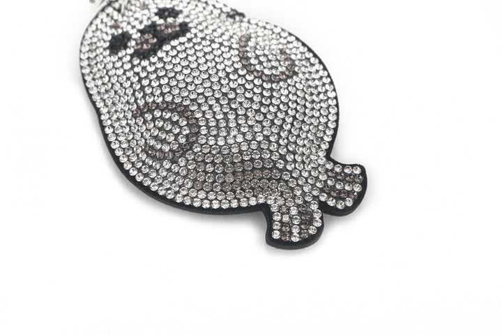 Bag Charm Crystal Seal White