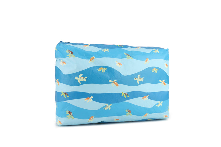 Wai Wai Pouch Large Mini Turtles Blue