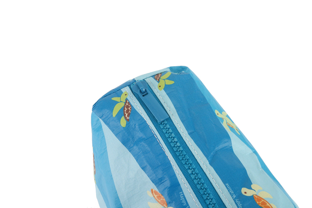 Wai Wai Pouch Large Mini Turtles Blue