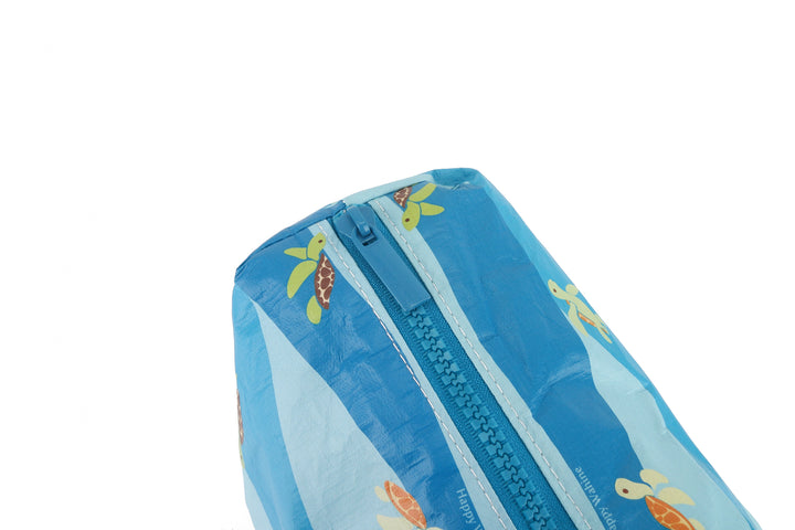 Wai Wai Pouch Large Mini Turtles Blue