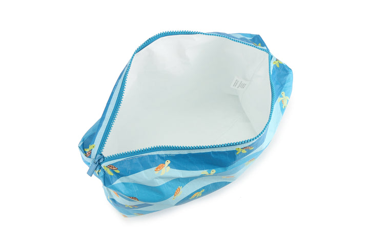 Wai Wai Pouch Large Mini Turtles Blue
