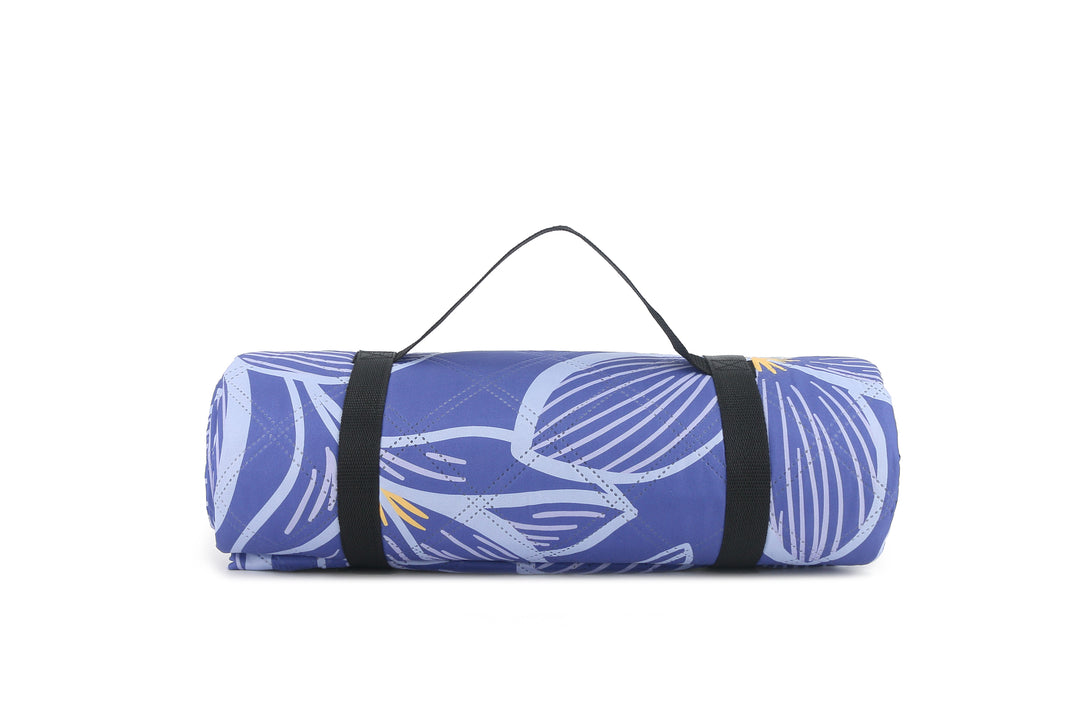Beach Mat Plumeria Blue