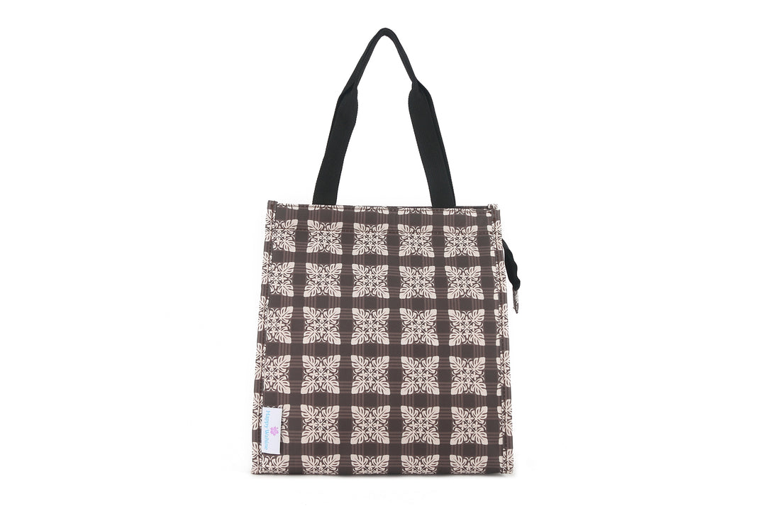Lunch Tote Insulated Small Quilt Palaka Brown