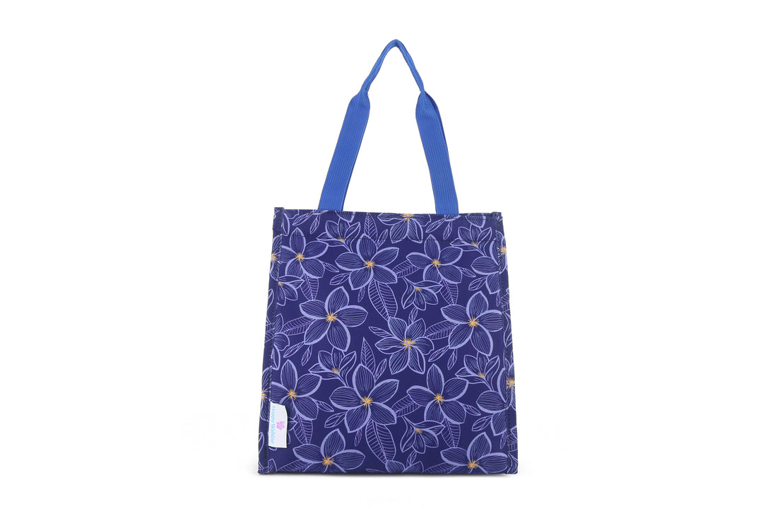 Lunch Tote Insulated Small Plumeria Blue