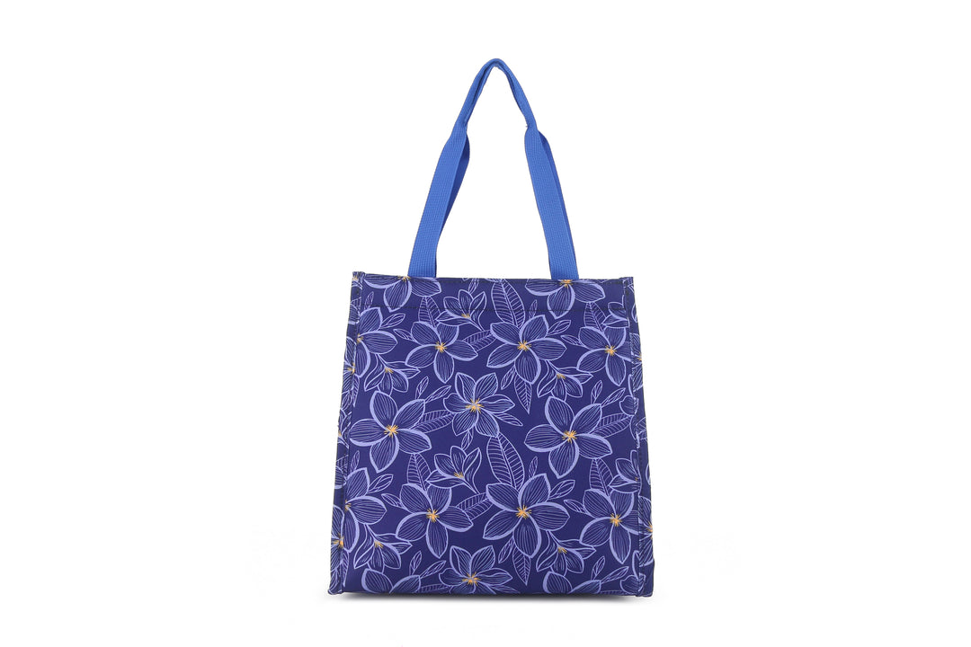 Lunch Tote Insulated Small Plumeria Blue