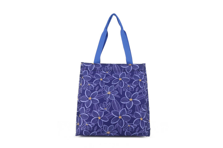 Lunch Tote Insulated Small Plumeria Blue