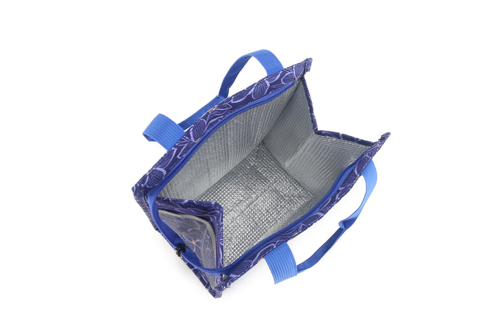 Lunch Tote Insulated Small Plumeria Blue