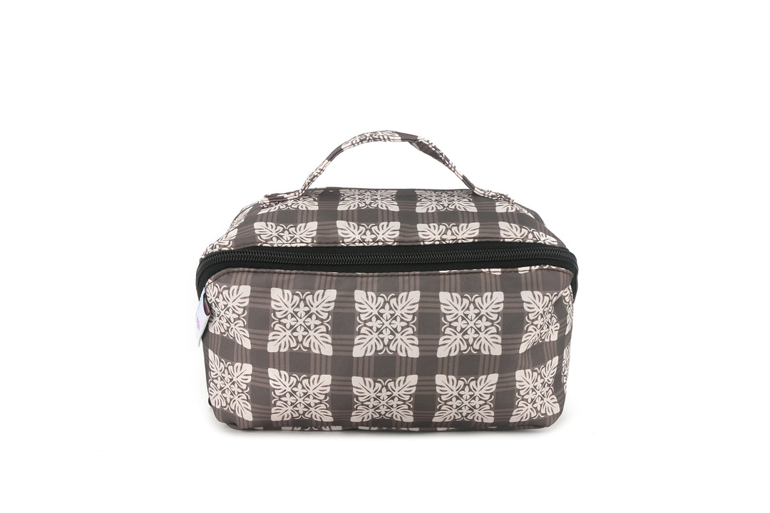 Travel Cosmetic Pouch Quilt Palaka Brown