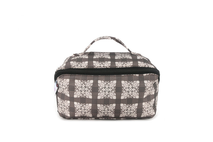 Travel Cosmetic Pouch Quilt Palaka Brown