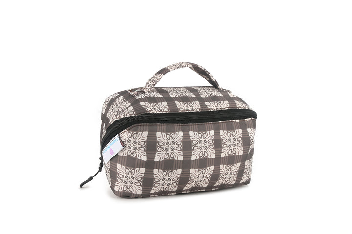 Travel Cosmetic Pouch Quilt Palaka Brown