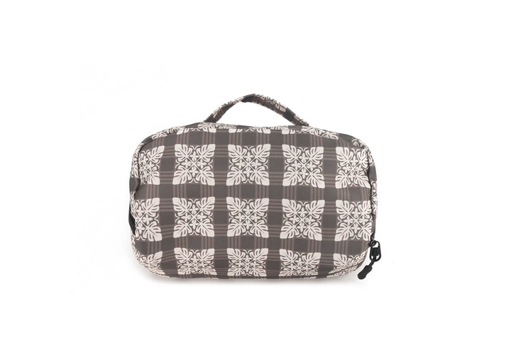Travel Cosmetic Pouch Quilt Palaka Brown