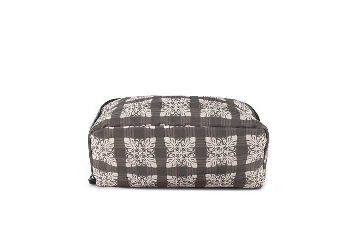 Travel Cosmetic Pouch Quilt Palaka Brown