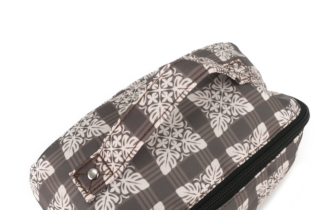 Travel Cosmetic Pouch Quilt Palaka Brown