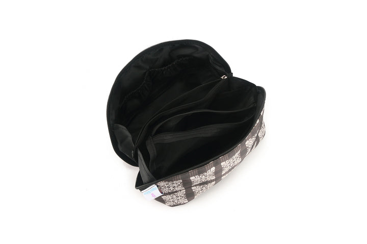 Travel Cosmetic Pouch Quilt Palaka Brown