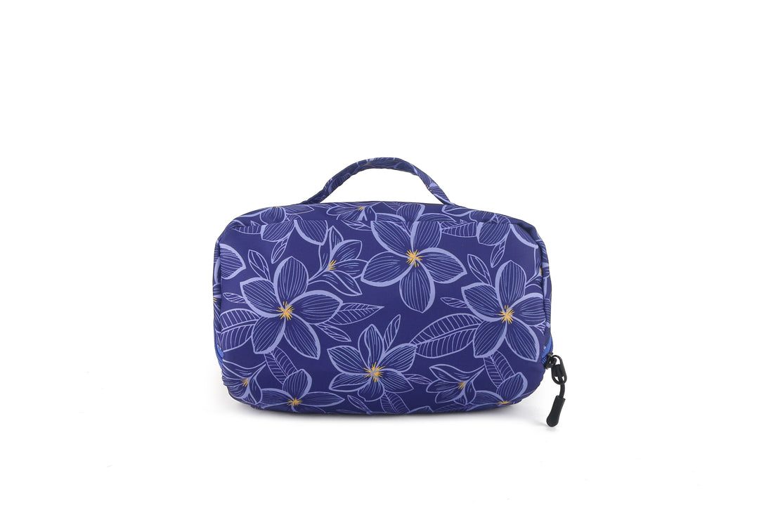 Travel Cosmetic Pouch Plumeria Blue