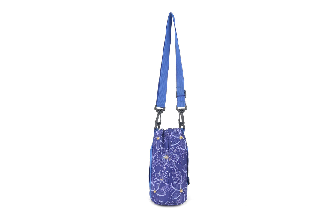 Water Bottle Holder Small Plumeria Blue