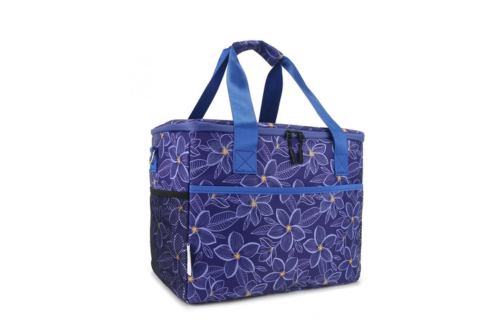 Cooler Tote Large Plumeria Blue