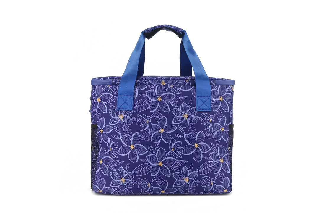 Cooler Tote Large Plumeria Blue