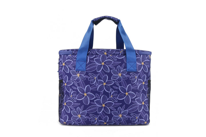 Cooler Tote Large Plumeria Blue