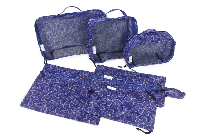 Packing Cubes Plumeria Blue (6-piece)