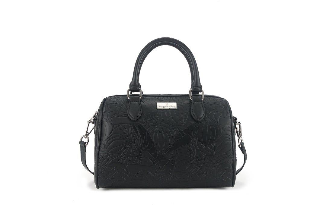 Satchel Michelle Anthurium Embossed Black