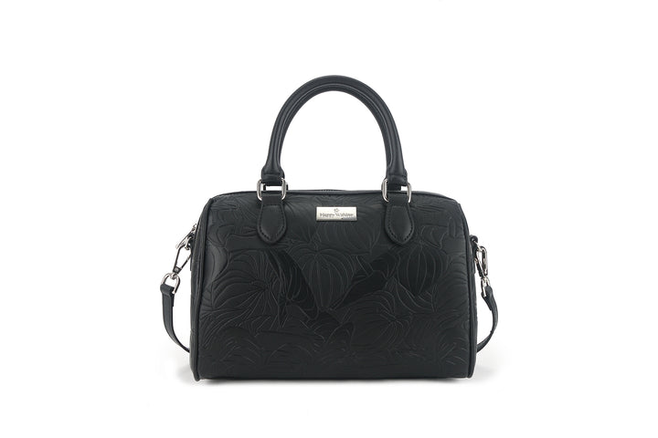 Satchel Michelle Anthurium Embossed Black