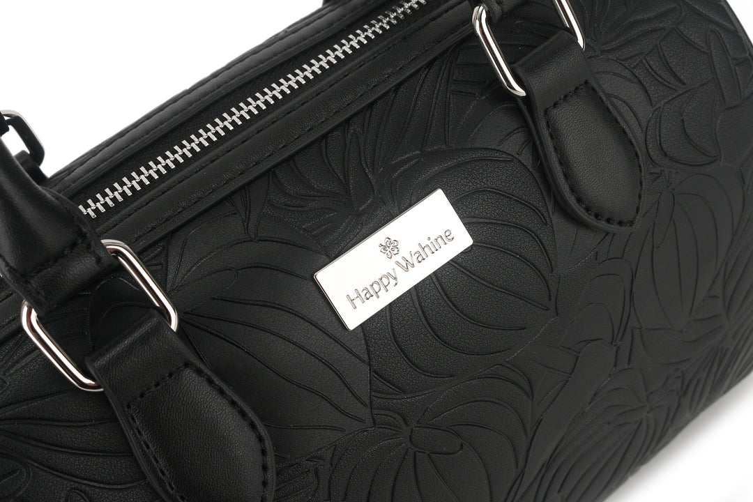 Satchel Michelle Anthurium Embossed Black