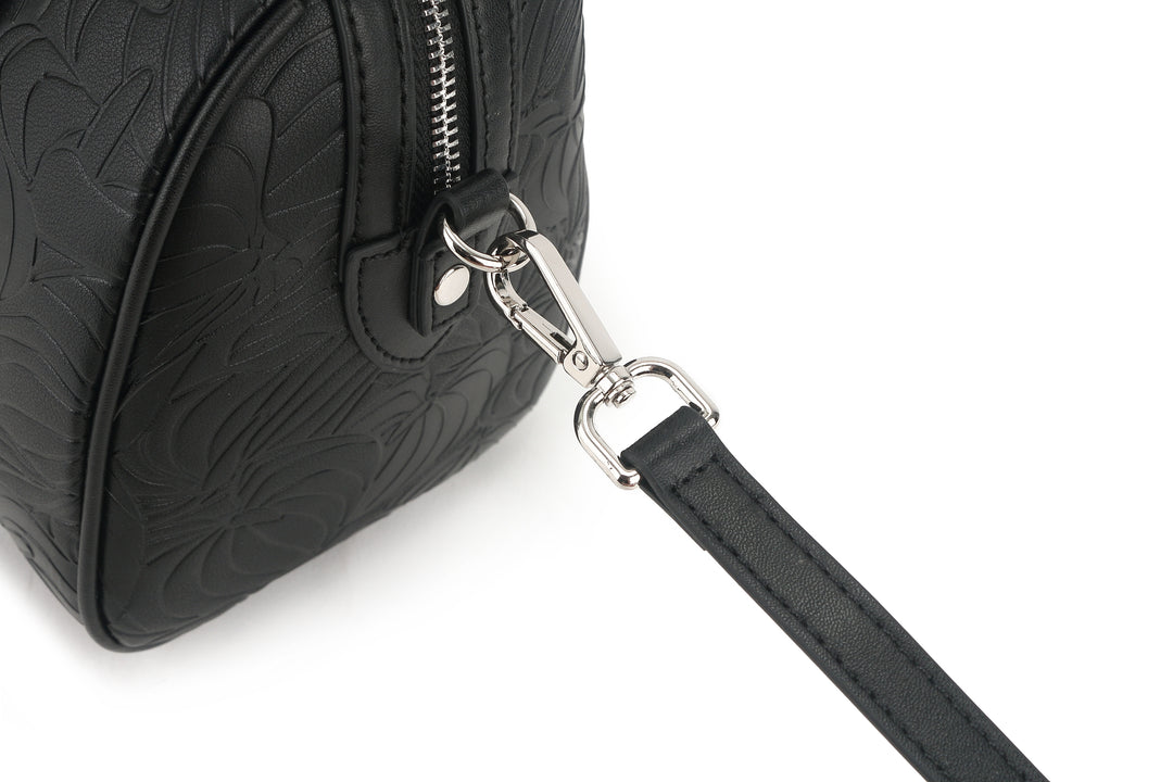 Satchel Michelle Anthurium Embossed Black