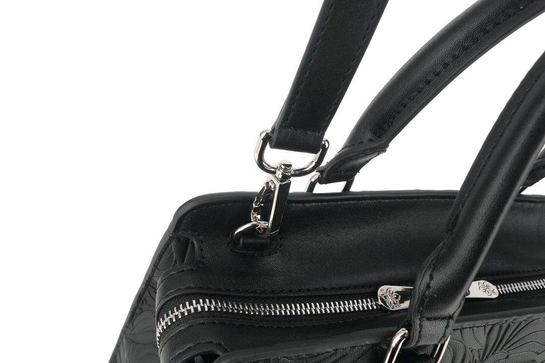 Satchel Gigi Anthurium Embossed Black