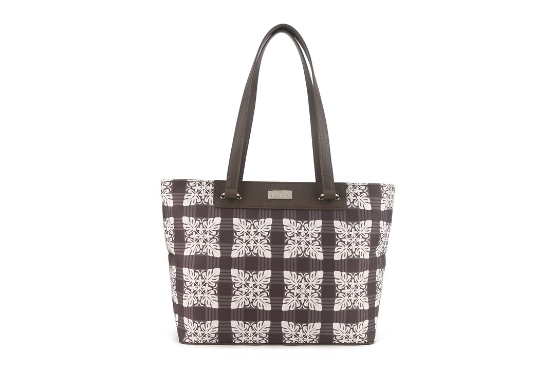 Tote Bag Ke'olu Quilt Palaka Brown