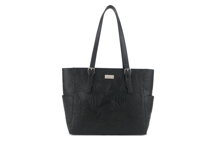Tote Elizabeth Anthurium Embossed Black