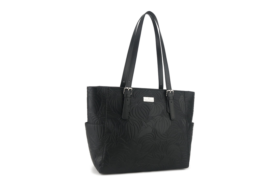 Tote Elizabeth Anthurium Embossed Black
