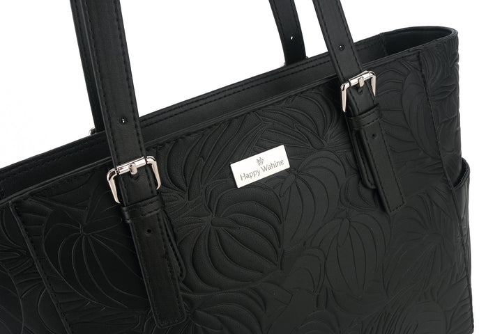 Tote Elizabeth Anthurium Embossed Black