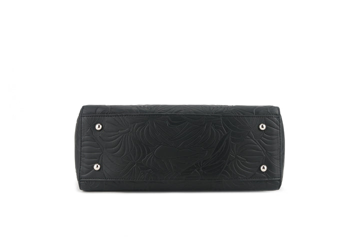 Tote Elizabeth Anthurium Embossed Black