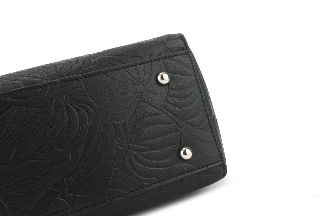 Tote Elizabeth Anthurium Embossed Black